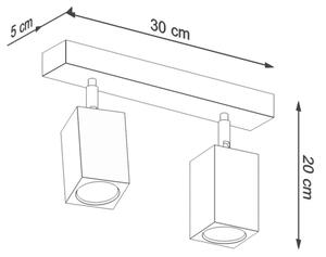 Sollux SL.1036 - Faretto KEKE 2xGU10/40W/230V quercia