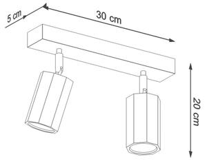 Sollux SL.1029 - Faretto ZEKE 2xGU10/40W/230V quercia