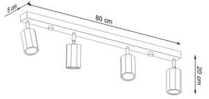 Sollux SL.1031 - Faretto ZEKE 4xGU10/40W/230V quercia