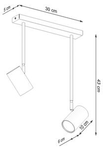 Sollux SL.1075 - Lampadario su palo NORANO 2xGU10/40W/230V nero