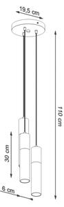 Sollux SL.1081 - Lampadario su corda BORGIO 3xGU10/40W/230V cemento/metallo nero