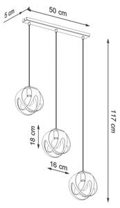 Sollux SL.1085 - Lampadario su corda TULOS 3xE27/60W/230V bianco