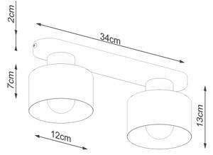 Sollux SL.1130 - Plafoniera SAVAR 2xE27/60W/230V nero