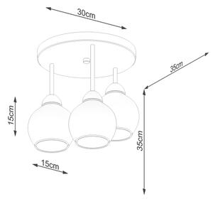 Sollux SL.1140 - Lampadario a sospensione con supporto rigido ALINO 3xE27/60W/230V nero