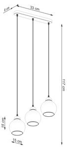 Sollux SL.1142 - Lampadario a cavo ALINO 3xE27/60W/230V nero