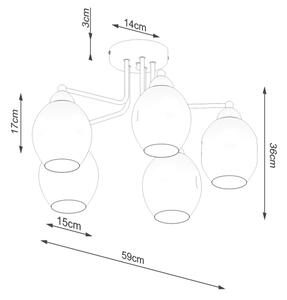 Sollux SL.1145 - Lampadario a stelo FILLAN 5xE27/60W/230V nero