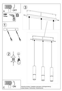 Sollux SL.0948 - Lampadario a sospensione con filo LOOPEZ 3xGU10/10W/230V nero/rame