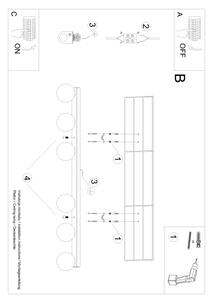 Sollux SL.1155 - Lampada da soffitto YOLI 6xG9/12W/230V nero