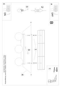 Sollux SL.1153 - Lampada da soffitto YOLI 3xG9/12W/230V nero