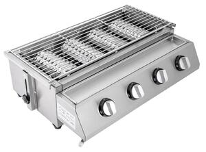 Barbecue a gas - Griglia per barbecue - Barbecue senza fumo - con 4 bruciatori individuali - altezza regolabile
