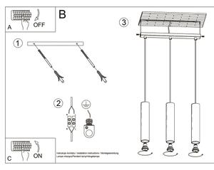 Sollux SL.1201 - Lampadario a sospensione con filo LAGOS 3xGU10/10W/230V oro