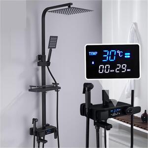 Rubinetto termostatico - Miscelatore termostatico per doccia - Miscelatore - Rubinetto per doccia - Doccia a pioggia - Materiale: ottone