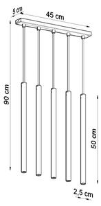 Sollux SL.1198 - Lampadario a sospensione con filo PASTELO 5xG9/8W/230V oro