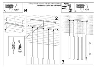 Sollux SL.1274 - Lampadario a sospensione con filo PASTELO 5xG9/8W/230V calcestruzzo