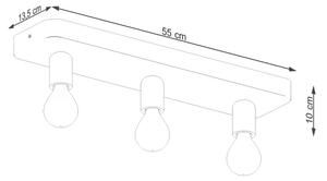Sollux SL.1158 - Faretto TAVO 3xE27/15W/230V calcestruzzo