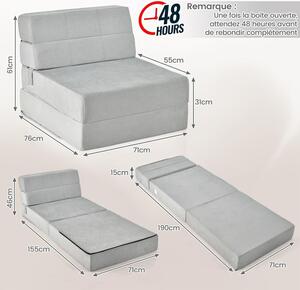 Materasso pieghevole per ospiti - Materasso da campeggio - Puf-materasso - Divano letto - Materasso per ospiti - Design 3-in-1 - Imbottitura in spugna morbida