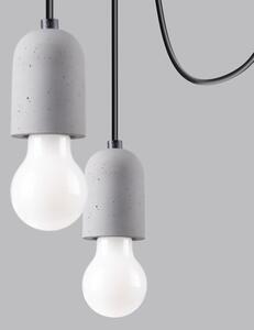 SOLLUX Lighting Lampada A Sospensione Edison – Design Minimalista In Acciaio, Colore Grigio, Senza Lampadina
