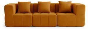 Divano componibile a 3 posti MILYSOFA SOFABULOUS, dal design lineare, in pregiato tessuto a riccioli, color cannella