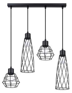 Sollux SL.1167 - Lampadario a sospensione con filo SUBA 4xE27/15W/230V nero
