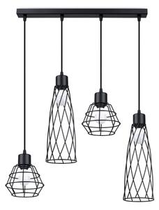 Sollux SL.1167 - Lampadario a sospensione con filo SUBA 4xE27/15W/230V nero