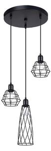 Sollux SL.1166 - Lampadario a sospensione con filo SUBA 3xE27/15W/230V nero