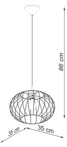 Sollux SL.1185 - Lampadario a sospensione con filo TSUNO 1xE27/15W/230V nero