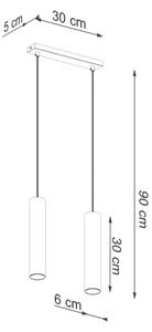 Sollux SL.1241 - Lampadario a sospensione con filo LAGOS 2xGU10/10W/230V oro