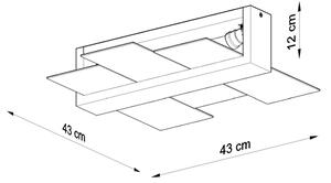 BRILAGI - Plafoniera LED HERA 2xE27/7,5W/230V wengé