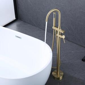 Rubinetto da bagno a colonna - Rubinetto da pavimento - Miscelatore per vasca da bagno - Rubinetto per doccetta - Riempitivo per vasca da bagno in ottone