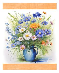 Strofinaccio da cucina in cotone con stampa digitale "Armonia floreale" MIGU23-4 50x70 cm