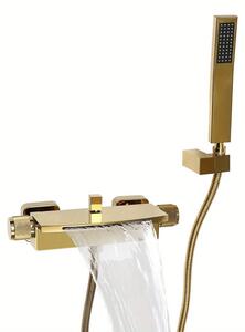 Rubinetto da bagno - Miscelatore per bagno - Rubinetto termostatico - Rubinetto a parete - Miscelatore per bagno con doccetta - Costruzione in ottone