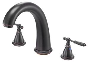 Miscelatore per bagno - Miscelatore per lavabo - Set di miscelatori per bagno - Miscelatore per bagno con 3 fori - Miscelatore per lavabo - Acciaio inossidabile, finitura bronzo