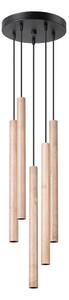 Sollux SL.1270 - Lampadario a sospensione con filo PASTELO 5xG9/8W/230V legno