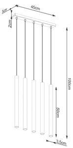 Sollux SL.1274 - Lampadario a sospensione con filo PASTELO 5xG9/8W/230V calcestruzzo