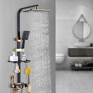 Rubinetto da bagno - Miscelatore per bagno - Rubinetto per doccia - Rubinetto a parete - Miscelatore - Con doccetta manuale - Montaggio a parete - Design moderno