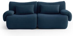 MILYSOFA SOFATIME Divano modulare, lineare, a 2 posti, raffinato tessuto bouclé, blu scuro