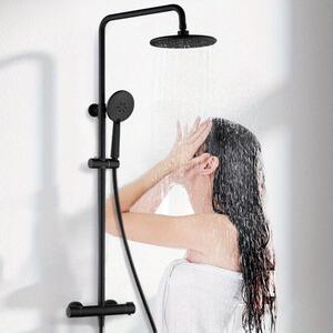 Doccia - Miscelatore per doccia - Soffione a pioggia - Doccetta manuale - Colonna doccia - Miscelatore termostatico - Nero opaco