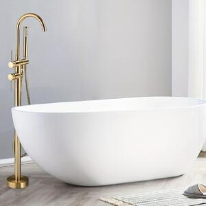 Rubinetto da bagno a colonna - Rubinetto a pavimento - Miscelatore per vasca da bagno - Rubinetto a pavimento - Miscelatore a colonna - Ottone spazzolato dorato