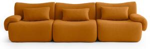 MILYSOFA SOFATIME Divano componibile a 3 posti, dal design lineare, in raffinato tessuto a riccioli, color cannella