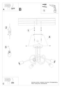 Sollux SL.1441 - Lampadario a plafone LOOP 5xE27/15W/230V cromo