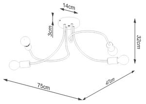 Sollux SL.1455 - Lampadario a sospensione con supporto rigido LEVAR 4xE27/15W/230V nero