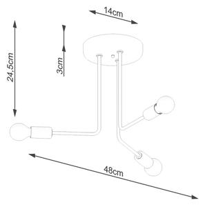 Sollux SL.1450 - Lampadario a sospensione con supporto rigido NORAH 3xE27/15W/230V nero