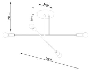 Sollux SL.1451 - Lampadario a sospensione con supporto rigido NORAH 4xE27/15W/230V nero