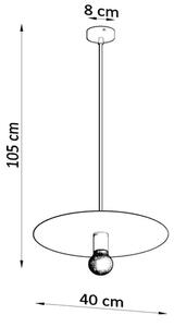 Sollux SL.0853 - Lampadario su filo FLAVIO 1xE27/60W/230V nero
