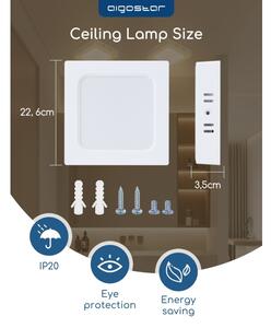 Aigostar - Plafoniera LED da soffitto a montaggio superficiale LED/18W/230V 3000K 22,6x22,6 cm bianca