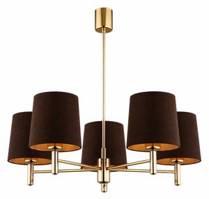 Brilagi - Lampadario con asta MONTE 5xE27/60W/230V marrone/oro