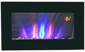 Camino elettrico - Riscaldamento d'atmosfera - Decorazione a fiamme - Camino a parete - Camino dal design accogliente - 1000W/2000W