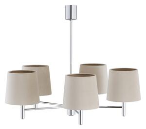 Brilagi - Lampadario a stelo MONTE 5xE27/60W/230V beige/cromo lucido