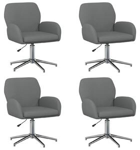 VidaXL Sedie girevoli, confezione da 4, 54 x 58 x 90 cm, grigio scuro, rivestite in tessuto