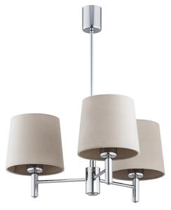 Brilagi - Lampadario a stelo MONTE 3xE27/60W/230V beige/cromo lucido